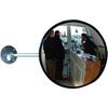 Universal round observation mirror for interior and exterior use